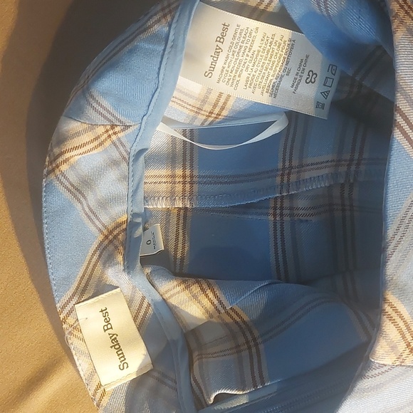 BNWOT Sunday Best Blue Plaid skirt - Picture 3 of 3